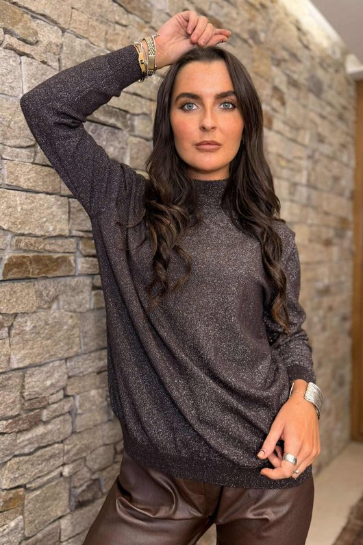 Tallulah Soft Stretch Sparkle Skim Knit Chocolate